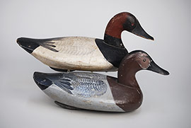 Pair of canvasbacks by John Glenn of Rock Hall, MD in excellent original paint