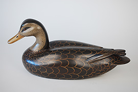 Black duck by John McLoughlin of Bordentown, New Jersey, dated 1956.