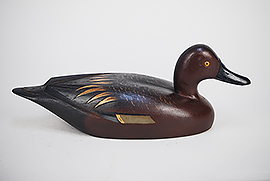Blue-winged teal with wonderful paint patterns by Davey Nichol of Smiths Falls, Ontario, fully rigged