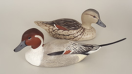 Miniature pintails by Armand Carney of Tuckerton, New Jersey, 1970s.