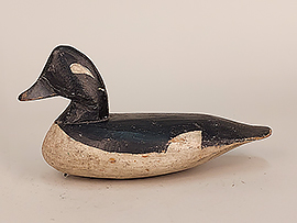 Cedar-bodied bufflehead hen by Doug Jester of Chincoteague, VA, ca, 1930s.