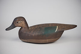 Pre-brand hollow-carved green-winged teal by Hurley Conklin of Manahawkin, New Jersey. 