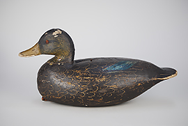 Balsa-bodied black duck by Ira Hudson in Norman Hudson paint.