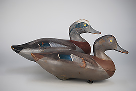 Pair of wigeon by Madison Mitchell, ca. 1950s, with a nice patina and honest gunning wear.