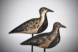 Pair of black-bellied plover rigmates from Massachusetts with wonderful paint patterns, branded "C.L. Smith."