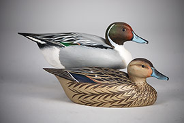 Pair of mini pintails by Dan Brown of Salisbury, Maryland, signed and dated 1967