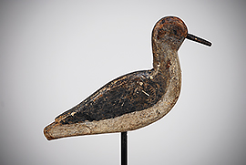 "Peep" (sanderling) decoy with an old, replaced bill, ca, 1900, from Hatteras, North Carolina.