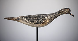 Running yellowlegs by William Southard of Seaford, Long Island, New York in nice original paint. His shorebirds were made from the limbs of a tree.