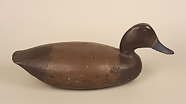 Hollow-carved mallard hen by Claude Trader of Florence, New Jersey, ca. 1920. Recently rescued from an old North Carolina hunting rig.