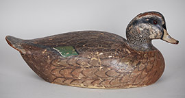 Balsa-bodied wigeon hen by Ward Broa., ca. 1940s. onClick=
