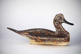 Pintail hen with excellent paint pattern by the Wright Decoy Company of Berkeley, CA, ca. 1930.